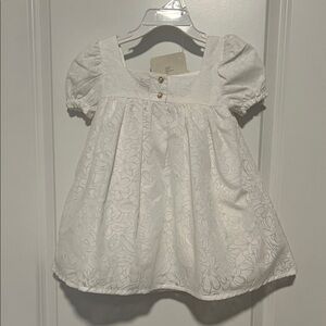 Joie White Baby Dress with Floral Design